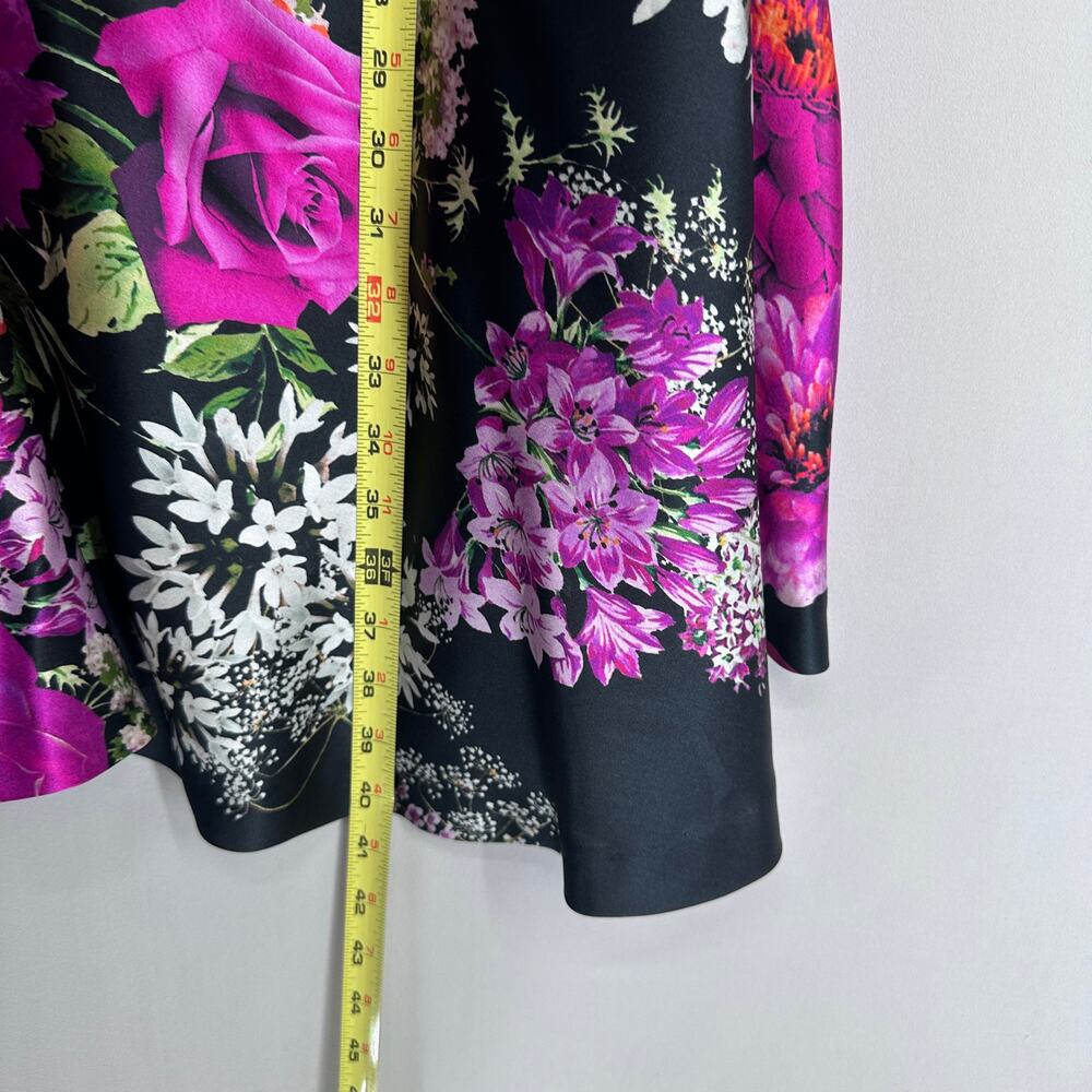 Talbot Runhof Silk Floral Cocktail Dress Black Pink Women’s EU 44 - Picture 7 of 11
